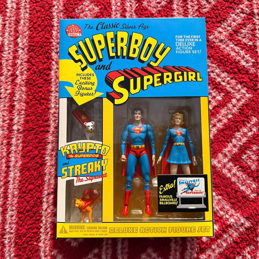 DC Direct Classic Silver Age Superboy and Supergirl Deluxe Action Figure Set NIB